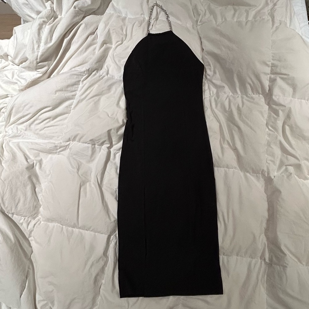 Elegant Black Halter Dress
